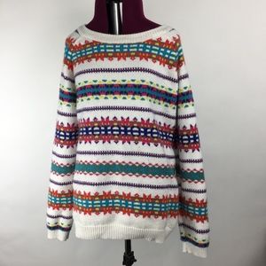 Old Navy Multi-Color Bright Sweater Striped Sz L
